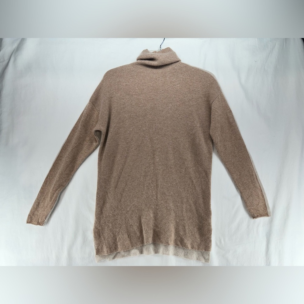 Vineyard Vines Cashmere Turtleneck Sweater Two Tone Brown Womens Size XS